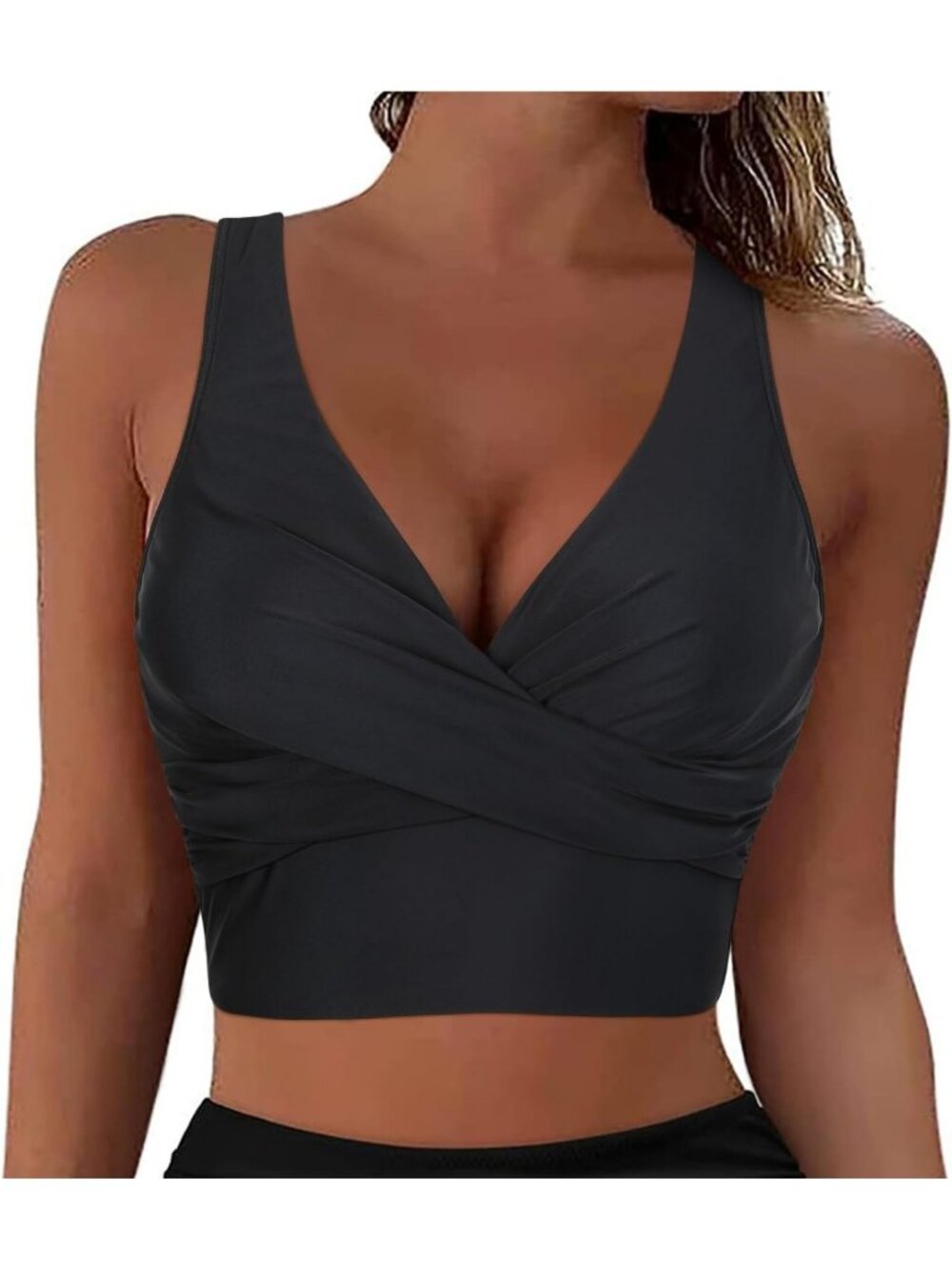 Stylish Women's Underwire Twist Longline Bikini Top - Perfect Swimwear Essential